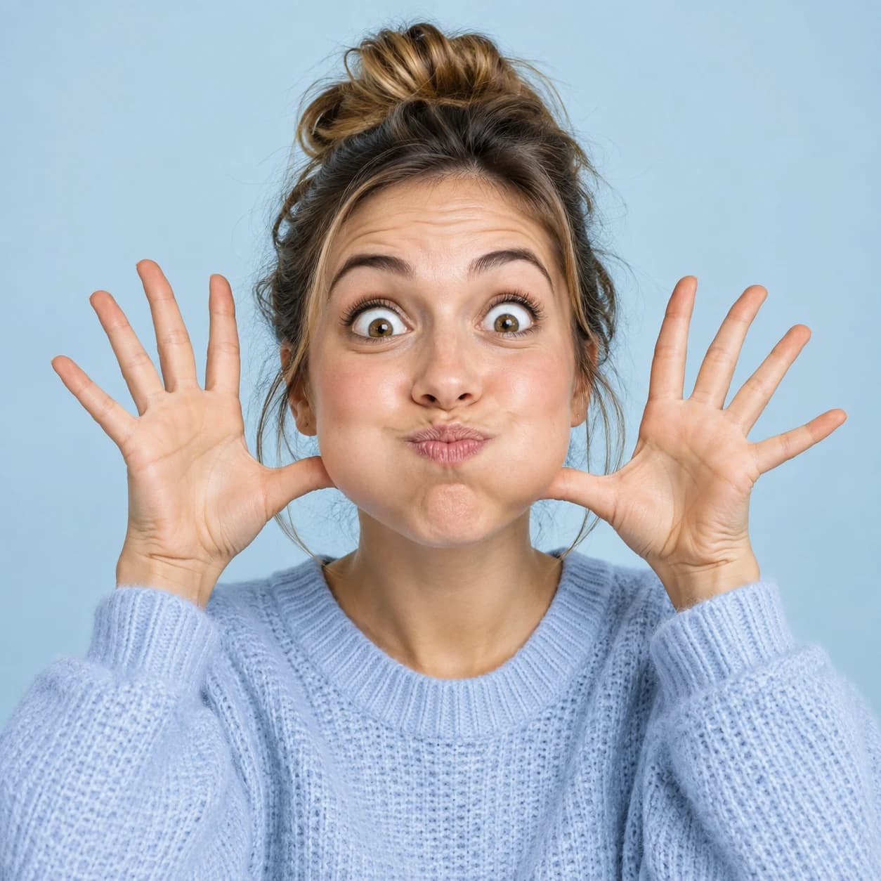 Fictional adult making a funny face
